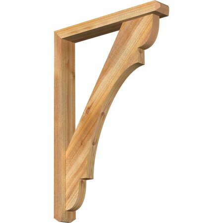 Ekena Millwork Olympic Craftsman Rough Sawn Bracket w/ Offset Brace, Western Red Cedar, 4"W x 26"D x 38"H BKT0402X26X38OLY04RWR